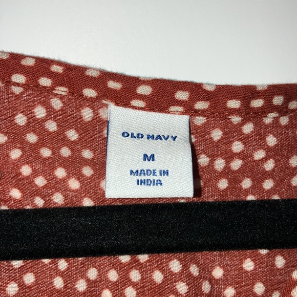 Old Navy Red Blouse with White Polka Dots, Size M - Picture 2 of 4